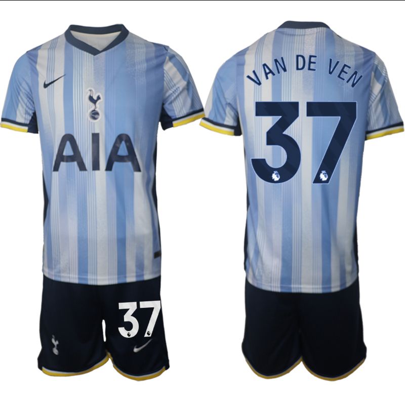 Men 2024-2025 Club Tottenham away Blue #37 Soccer Jersey